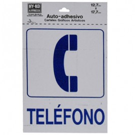 LETRERO 12.7x17.7cm TELEFONO HY-KO - Envío Gratuito